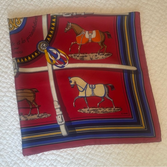 HERMES Silk Scarf Equestrian Design - 35” x 35” - Picture 11 of 16